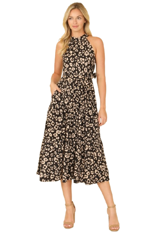 Wholesale Teal Brown Tie Dye Dress