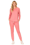 Solid Long Sleeve Top and Joggers Set with Self Tie Mauve Dusty - Pack of 6