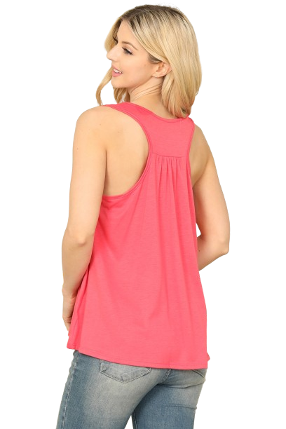 Solid Sleeveless Top Coral - Pack of 7