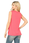 Solid Sleeveless Front Twist Top Coral - Pack of 7
