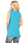 Solid Sleeveless Front Twist Top Teal - Pack of 7