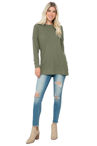 Plus Size Brushed Waffle Long Sleeve Side Pocket Open Front Cardigan Burgundy - Pack of 6