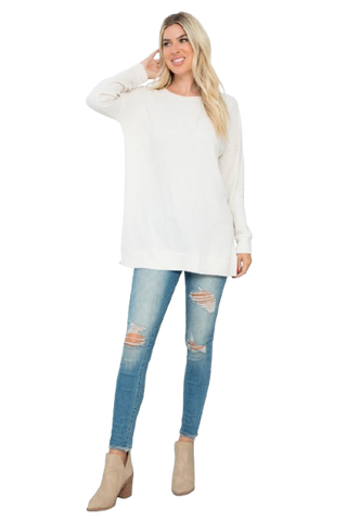 Plus Size Brushed Waffle Long Sleeve Side Pocket Open Front Cardigan Burgundy - Pack of 6