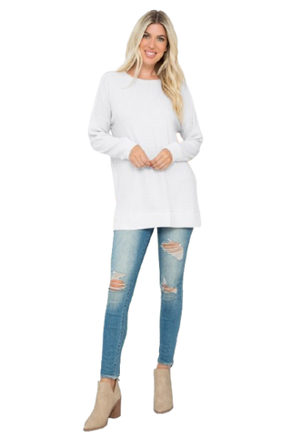 Plus Size Brushed Waffle Long Sleeve Side Pocket Open Front Cardigan Burgundy - Pack of 6