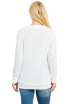 Knit Front Pocket Long Sleeve Top Off White - Pack of 4