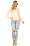 Solid Long Sleeve Side Pocket Open Front Cardigan Rust - Pack of 6
