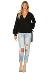 Solid Long Sleeve Side Pocket Open Front Cardigan Rust - Pack of 6