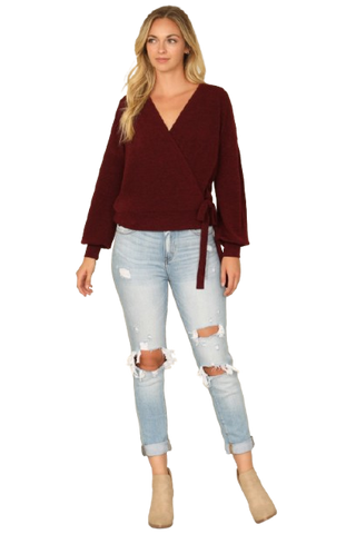 Solid Long Sleeve Side Pocket Open Front Cardigan Rust - Pack of 6