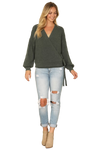 Solid Long Sleeve Side Pocket Open Front Cardigan Rust - Pack of 6