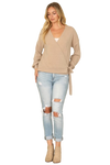 Solid Long Sleeve Side Pocket Open Front Cardigan Rust - Pack of 6