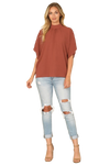 Solid Long Sleeve Side Pocket Open Front Cardigan Rust - Pack of 6