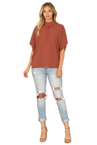 Solid Long Sleeve Side Pocket Open Front Cardigan Rust - Pack of 6