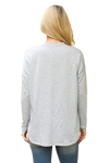 Long Sleeve French Terry Rounded Hem Top Heather Grey Lt. - Pack of 4