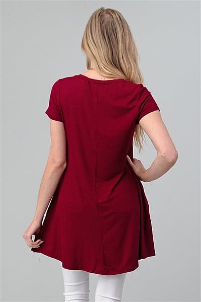 Cap Sleeve Solid Dresses Burgundy - Pack of 6