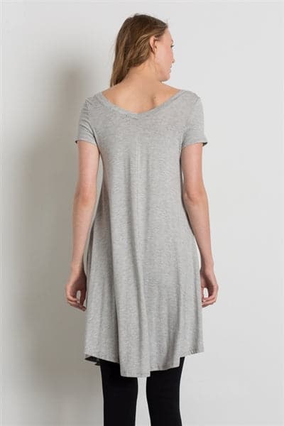 Cap Sleeve Solid Dresses Heather Grey - Pack of 6
