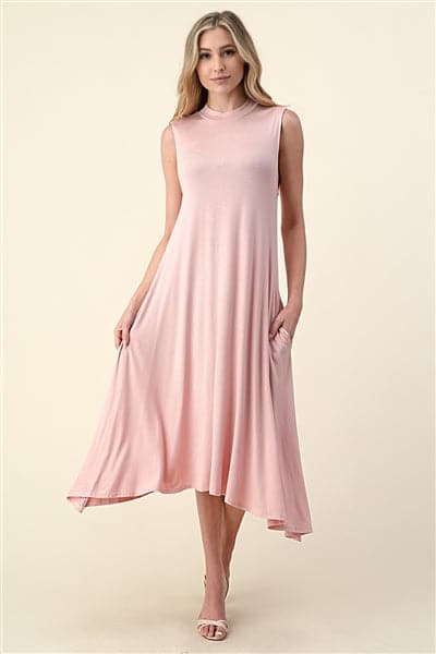 Mock Neck Sleeveless Dress Blush - Pack of 6