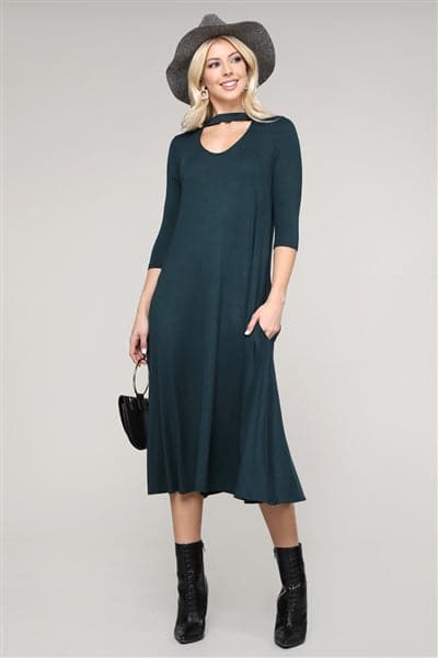 3/4 Sleeve Relaxed Fit Dress H. Green - Pack of 6