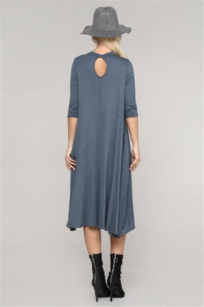 3/4 Sleeve Relaxed Fit Dress Titanium - Pack of 6