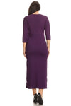 Plus Size Side Slit V-Neck Midi Dress Plum - Pack of 6