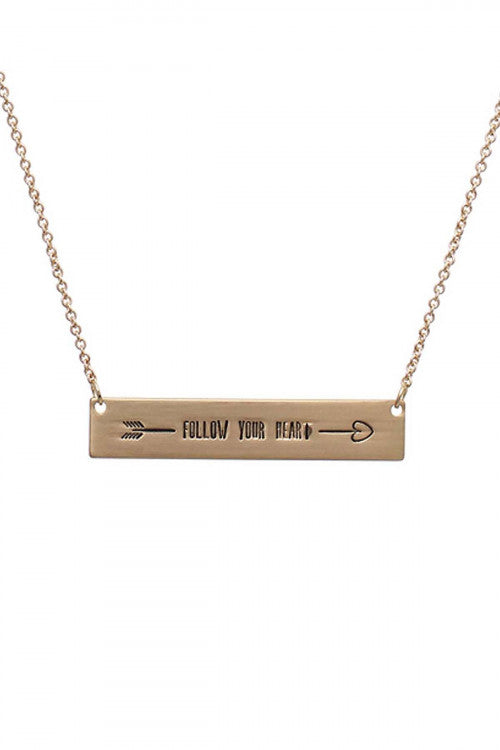 Gold Bar Follow Your Heart Necklace - Pack of 6