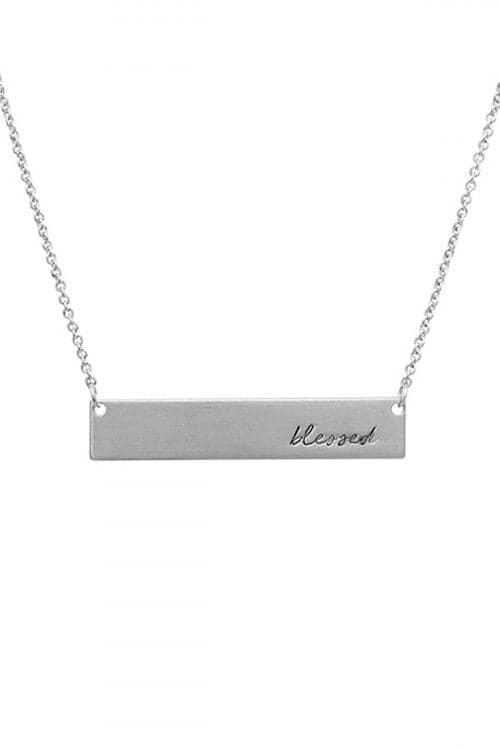 Silver Bar Blessed Necklace - Pack of 6