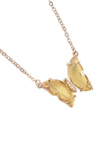 Glass Butterfly Charm Necklace Yellow Gold - Pack of 6