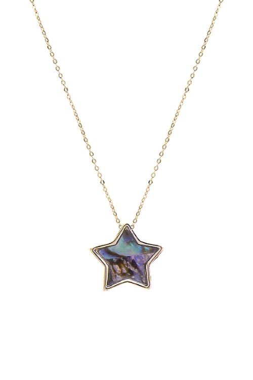 Abalone Star Charm Pendant Necklace Gold - Pack of 6