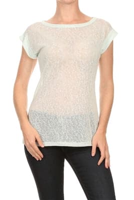 Fashion Hacci Knit Summer Top Mint - Pack of 6