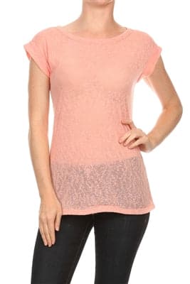 Fashion Hacci Knit Summer Top Peach - Pack of 6