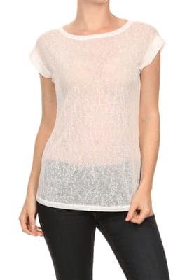 Fashion Hacci Knit Summer Top White - Pack of 6