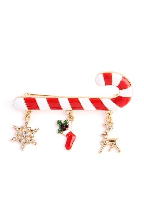 Candy Cane Dangle Pin - Pack of 6