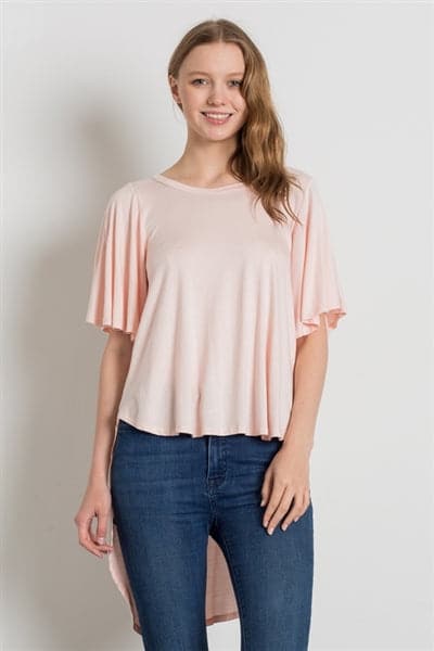 HI-Low Short Sleeve Top Blush - Pack of 6