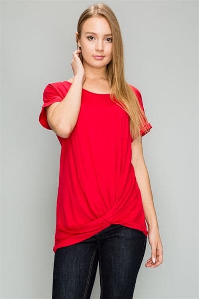 Front Tie Short Sleeve Top - Pack of 6
