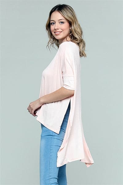 Round neck Dolman Hi-Lo Top Blush - Pack of 6