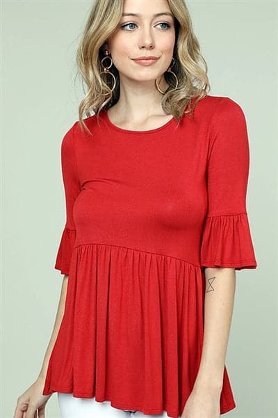 Criss-Cross Back Detail Ruffled Top Ginger - Pack of 6