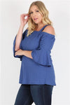 Plus Size Off The Shoulder Top Denim Blue - Pack of 6