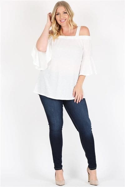 Plus Size Off The Shoulder Top Ivory - Pack of 6