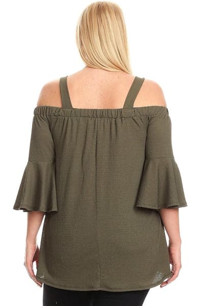 Plus Size Off The Shoulder Top Olive - Pack of 6