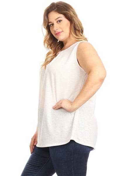 Plus Size Pleated Detail Keyhole Top Off-White - Pack of 6