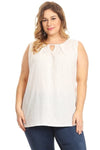 Plus Size Knit Twist Knot printed Tank Yellow Coral - Pack of 6