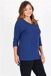 Plus Size Knit V-Neck Hi-Low Navy - Pack of 6