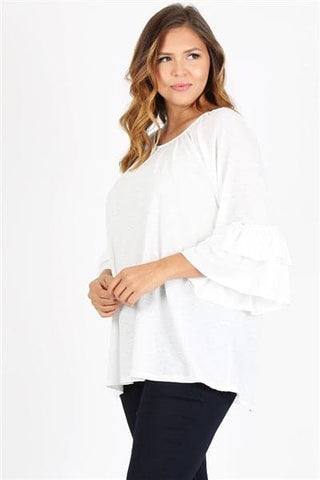 Plus Size Off The Shoulder Top White - Pack of 6