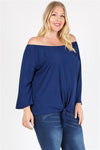 Plus Size Ruched Top Black - Pack of 6