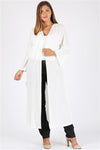 Plus Size Open Front Long Cardigan White  - Pack of 6