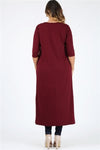Plus Size Front Split Maxi Top Burgundy - Pack of 6