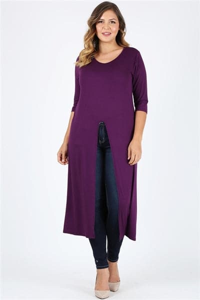 Plus Size Front Split Maxi Top Purple - Pack of 6