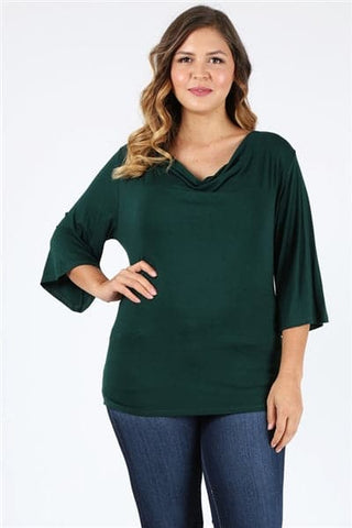 Plus Size Tiered Layered Sleeve Solid Top Navy - Pack of 6