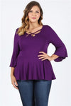 Plus Size Ruched Top Burgundy - Pack of 6