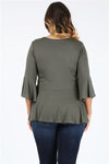 Plus Size Bell-Sleeves Top Olive - Pack of 6