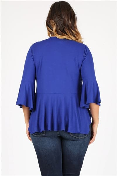 Plus Size Bay-Doll Cardigan Top Royal - Pack of 6